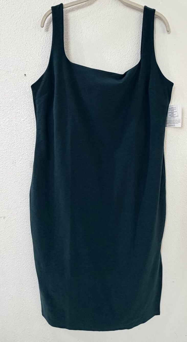New Beyond Yoga Womens MD Green Heather Spacedye Icon Midi Dress 3X $122 NWT